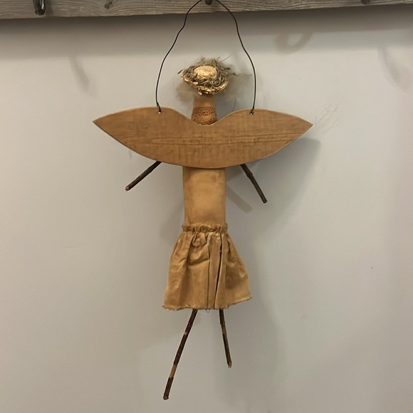 Folk Art Rustic Angel Wall Decor Primitive - Picture 4 of 5